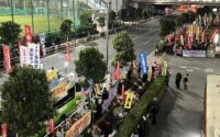 JAL解雇争議の早期全面解決を訴える／JAL本社大包囲行動